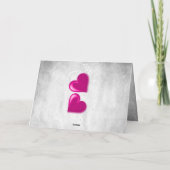 マゼンタのバレンタインハートグリーティングカード カード (裏面)