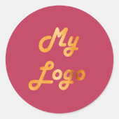 マゼンタのビジネスロゴ ラウンドシール (正面)