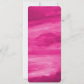 マゼンタのピンクの水彩画メニュー 招待状 (裏面)