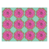 マゼンタのポインセチアのデザイン テーブルクロス (正面(横))