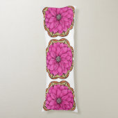 マゼンタのポインセチアのデザイン ボディピロー (正面縦)