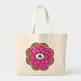 マゼンタのポインセチアのデザイン ラージトートバッグ