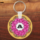 マゼンタのモダンなポインセチア キーホルダー (正面)