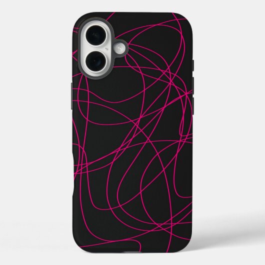 マゼンタのラインアート(黒) Case-Mate iPhoneケース (裏面)