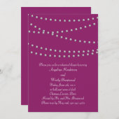 マゼンタのリハーサルディナーの真珠の束 招待状 (正面/裏面)