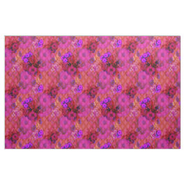 マゼンタのレトロの花の生地 ファブリック