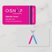 マゼンタの四角形の名刺をスナップ 名刺 (正面/裏面)