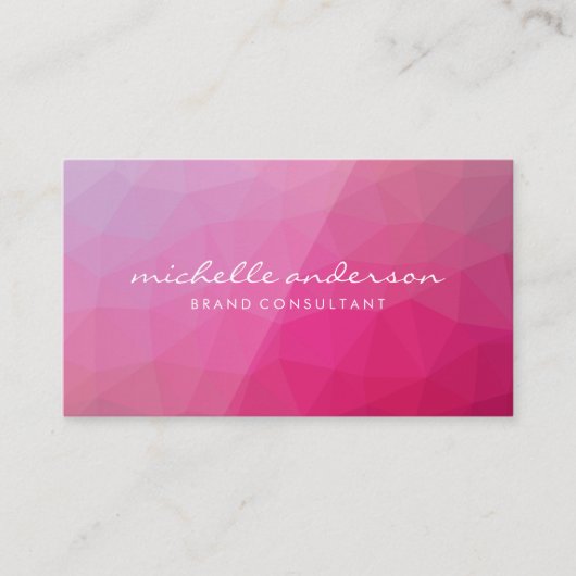 マゼンタの幾何学的な背景 名刺 (正面)