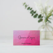 マゼンタの幾何学的な背景 名刺 (スタンド正面)