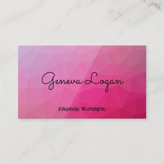 マゼンタの幾何学的な背景 名刺 (正面)