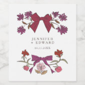 マゼンタの弓と花結婚の数 ワインラベル (シングルラベル)