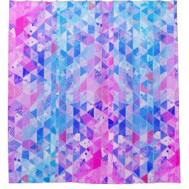 マゼンタの抽象化グラフィックス シャワーカーテン