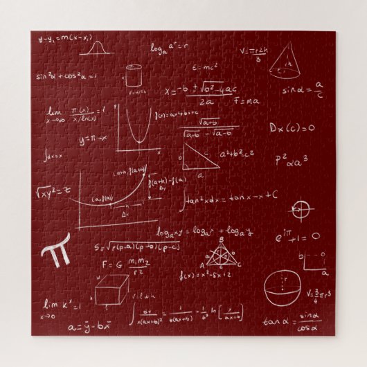 マゼンタの数学の公式と方程式 ジグソーパズル (縦)