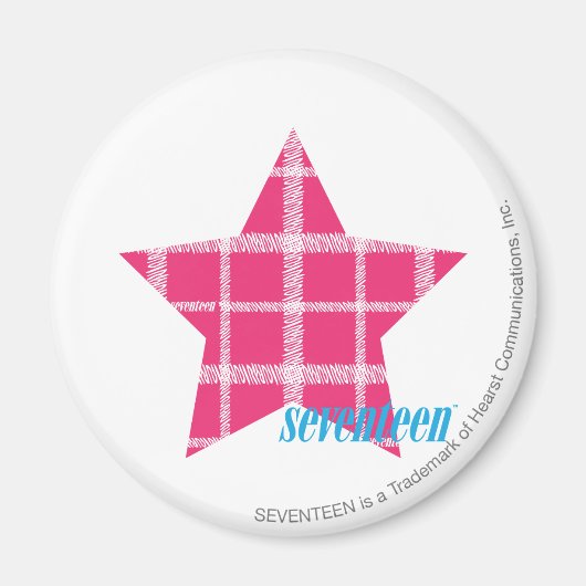 マゼンタの格子縞3 マグネット (正面)