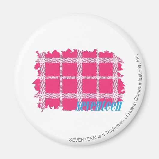 マゼンタの格子縞4 マグネット (正面)