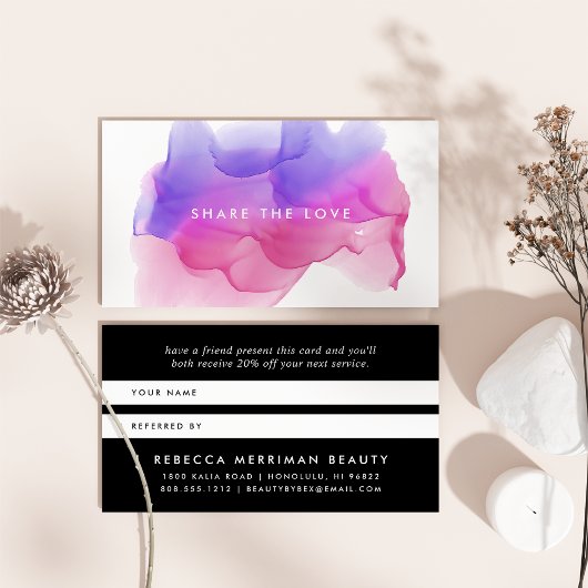 マゼンタの水彩色ブロ |紹介カード 紹介カード