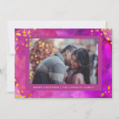 マゼンタの水色のクリスマス(金ゴールド付き) | フォト シーズンカード (正面)