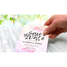 マゼンタの水葉色の結婚式日付の保存 セーブザデート