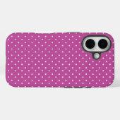 マゼンタの無地の水玉模様 Case-Mate iPhoneケース (裏面 (横))