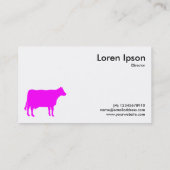 マゼンタの牛の記号 – 白 名刺 (裏面)