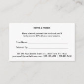 マゼンタの白い四角形の枠 紹介カード (裏面)