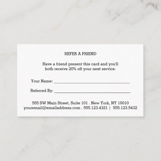 マゼンタの白い四角形の枠 紹介カード (裏面)