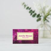 マゼンタの粋なモダンの抽象芸術の金ゴールドのメーキャップアーティスト 名刺 (スタンド正面)