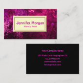 マゼンタの粋なモダンの抽象芸術の金ゴールドのメーキャップアーティスト 名刺 (正面/裏面)