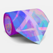 マゼンタの紫色の青の抽象芸術のプリントのタイ ネクタイ (ロール)