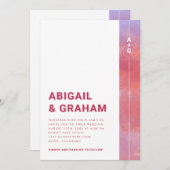 マゼンタの結婚式招待状 招待状 (正面/裏面)