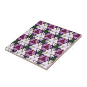 マゼンタの緑のBurgandy Geometticの上品パターン タイル (側面)