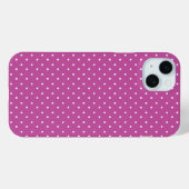 マゼンタの背景に水玉模様のシームレスパターン Case-Mate iPhoneケース (裏面 (横))