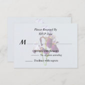 マゼンタの色合いのアヤメ3 出欠カード (正面/裏面)