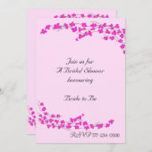 マゼンタの花のブライダルシャワー 招待状 (正面/裏面)