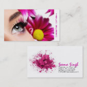 マゼンタの花のメーキャップアーティストの化粧品 名刺 (正面/裏面)