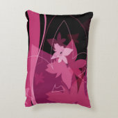 マゼンタの花パターン アクセントクッション (裏面(縦))