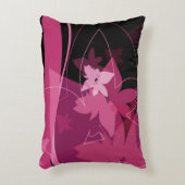 マゼンタの花パターン アクセントクッション (正面(垂直))