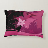 マゼンタの花パターン アクセントクッション (裏面)