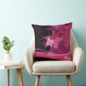 マゼンタの花パターン クッション (椅子)