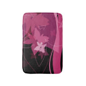 マゼンタの花パターン バスマット (正面縦)