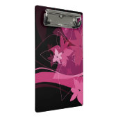 マゼンタの花パターン ミニクリップボード (アングル)