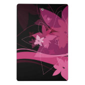 マゼンタの花パターン ミニクリップボード (裏面)