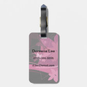 マゼンタの花パターン ラゲッジタグ (裏面縦)