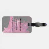 マゼンタの花パターン ラゲッジタグ (裏面横)