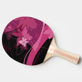 マゼンタの花パターン 卓球ラケット (横)