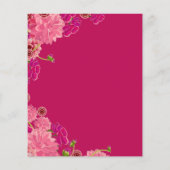 マゼンタの花柄の招待状 チラシ (裏面)