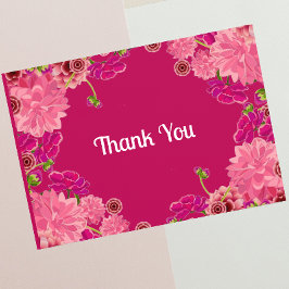 マゼンタの花柄 サンキューカード