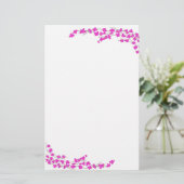 マゼンタの花 便箋 (スタンド正面)