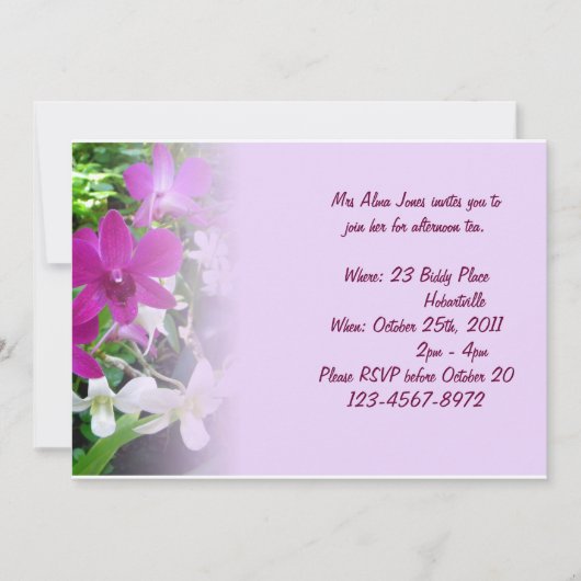 マゼンタの蘭の招待状 招待状 (正面)