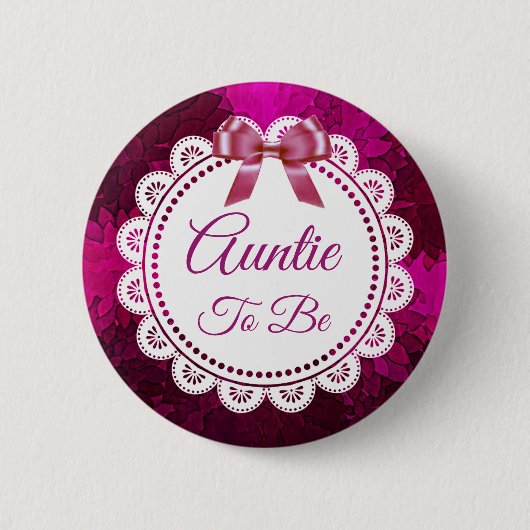 マゼンタの蝶の赤ちゃんシャワーボタン 缶バッジ (正面)